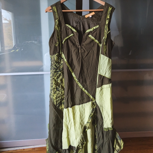 Pre-loved Bohemian Crisca Dress in greens German - size 44GB / 12US / Large - Picture 12 of 16